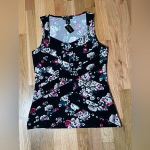 S - White House Black Market Floral Tank Top